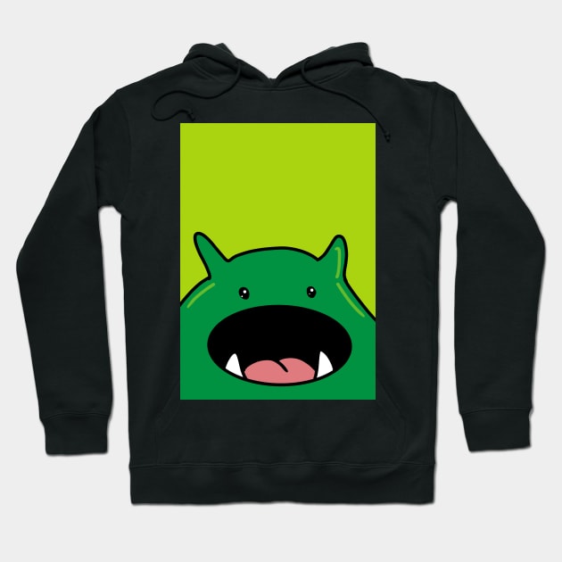 Cute Green Monster Hoodie by SpicyNoodle